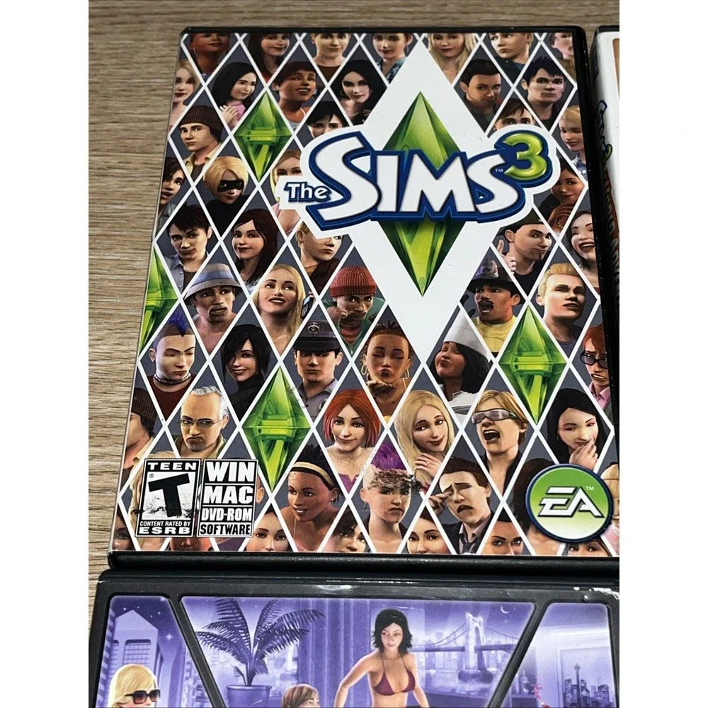 THE SIMS 3 PC Windows Mac Lot of 4 Starter & 3 Expansion Packs Late Night World